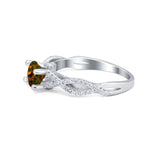 Twisted Shank Infinity Wedding Ring Round Cubic Zirconia 925 Sterling Silver