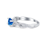Twisted Shank Infinity Wedding Ring Round Cubic Zirconia 925 Sterling Silver