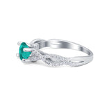 Twisted Shank Infinity Wedding Ring Round Cubic Zirconia 925 Sterling Silver