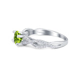 Twisted Shank Infinity Wedding Ring Round Cubic Zirconia 925 Sterling Silver
