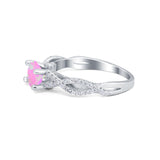 Twisted Shank Infinity Wedding Ring Round Cubic Zirconia 925 Sterling Silver