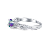 Twisted Shank Infinity Wedding Ring Round Cubic Zirconia 925 Sterling Silver