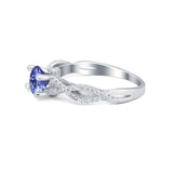 Twisted Shank Infinity Wedding Ring Round Cubic Zirconia 925 Sterling Silver