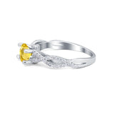 Twisted Shank Infinity Wedding Ring Round Cubic Zirconia 925 Sterling Silver