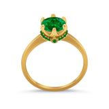 Simulated Emerald Accent Cubic Zirconia 925 Sterling Silver Wedding Ring