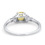 Vintage Art Deco Wedding Ring Round Simulated Cubic Zirconia 925 Sterling Silver