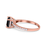 Vintage Cushion Cut Engagement Ring Simulated Cubic Zirconia 925 Sterling Silver