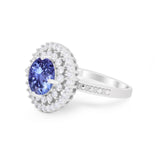 Halo Cocktail Wedding Engagement Ring Round Cubic Zirconia 925 Sterling Silver