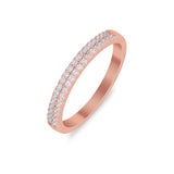 Wedding Thumb Ring Double Row Pave Simulated Cubic Zirconia 925 Sterling Silver