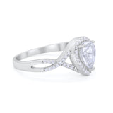 Teardrop Wedding Promise Ring Infinity Round Simulated CZ 925 Sterling Silver RING-17609