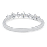 Eternity Band Wedding Ring Lab Created White Opal Simulated CZ 925 Sterling Silver