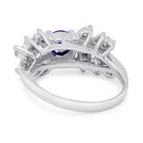 Vintage Style Wedding Bridal Ring Round Simulated Cubic Zirconia 925 Sterling Silver