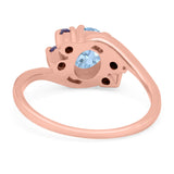 Oval Art Deco Wedding Ring Simulated Amethyst Cubic Zirconia 925 Sterling Silver