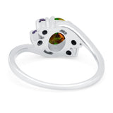 Oval Art Deco Wedding Ring Simulated Amethyst Cubic Zirconia 925 Sterling Silver