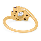 Oval Art Deco Wedding Ring Simulated Amethyst Cubic Zirconia 925 Sterling Silver