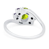 Oval Art Deco Wedding Ring Simulated Amethyst Cubic Zirconia 925 Sterling Silver