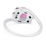 Oval Art Deco Wedding Ring Simulated Amethyst Cubic Zirconia 925 Sterling Silver