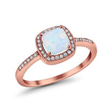 Halo Accent Engagement Ring Simulated Cubic Zirconia 925 Sterling Silver
