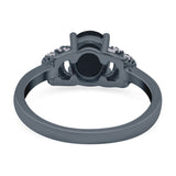 Oval Art Deco Wedding Bridal Ring Simulated Cubic Zirconia 925 Sterling Silver