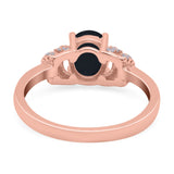 Oval Art Deco Wedding Bridal Ring Simulated Cubic Zirconia 925 Sterling Silver