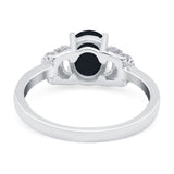Oval Art Deco Wedding Bridal Ring Simulated Cubic Zirconia 925 Sterling Silver