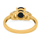 Oval Art Deco Wedding Bridal Ring Simulated Cubic Zirconia 925 Sterling Silver