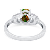 Oval Art Deco Wedding Bridal Ring Simulated Cubic Zirconia 925 Sterling Silver