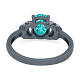 Oval Art Deco Wedding Bridal Ring Simulated Cubic Zirconia 925 Sterling Silver