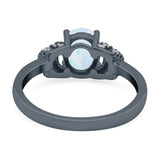 Oval Art Deco Wedding Bridal Ring Simulated Cubic Zirconia 925 Sterling Silver