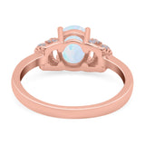 Oval Art Deco Wedding Bridal Ring Simulated Cubic Zirconia 925 Sterling Silver