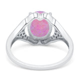 Oval Art Deco Wedding Engagement Bridal Ring Simulated Cubic Zirconia 925 Sterling Silver