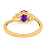 Art Deco Oval Wedding Engagement Bridal Ring Simulated Cubic Zirconia 925 Sterling Silver