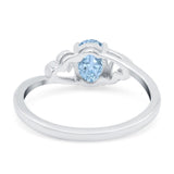 Art Deco Oval Wedding Engagement Bridal Ring Simulated Cubic Zirconia 925 Sterling Silver