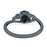 Art Deco Oval Wedding Engagement Bridal Ring Simulated Cubic Zirconia 925 Sterling Silver