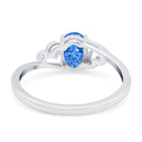 Art Deco Oval Wedding Engagement Bridal Ring Simulated Cubic Zirconia 925 Sterling Silver