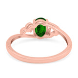 Art Deco Oval Wedding Engagement Bridal Ring Simulated Cubic Zirconia 925 Sterling Silver