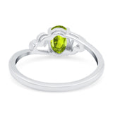 Art Deco Oval Wedding Engagement Bridal Ring Simulated Cubic Zirconia 925 Sterling Silver