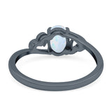 Art Deco Oval Wedding Engagement Bridal Ring Simulated Cubic Zirconia 925 Sterling Silver