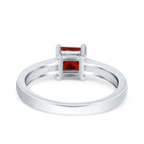 Solitaire Accent Fashion Ring Princess Cut Simulated Cubic Zirconia Created Opal 925 Sterling Silver