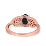 Fashion Heart Ring Oval Simulated Cubic Zirconia 925 Sterling Silver