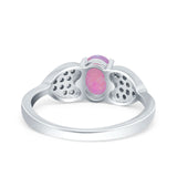 Fashion Heart Ring Oval Simulated Cubic Zirconia 925 Sterling Silver