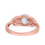 Fashion Heart Ring Oval Simulated Cubic Zirconia 925 Sterling Silver