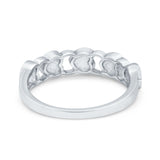 Heart Promise Thumb Eternity Rings Sideways Simulated Opal 925 Sterling Silver
