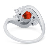Swirl Oval Wedding Engagement Bridal Ring Simulated Cubic Zirconia 925 Sterling Silver