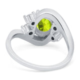 Swirl Oval Wedding Engagement Bridal Ring Simulated Cubic Zirconia 925 Sterling Silver