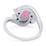 Swirl Oval Wedding Engagement Bridal Ring Simulated Cubic Zirconia 925 Sterling Silver