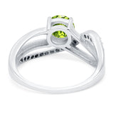 Art Deco Wedding Engagement Crisscross Bridal Ring Round Simulated Cubic Zirconia 925 Sterling Silver