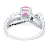 Art Deco Wedding Engagement Crisscross Bridal Ring Round Simulated Cubic Zirconia 925 Sterling Silver