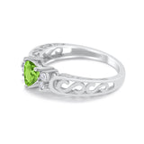 Filigree Heart Promise Wedding Ring 925 Sterling Silver Simulated Cubic Zirconia
