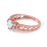 Filigree Heart Promise Wedding Ring 925 Sterling Silver Simulated Cubic Zirconia